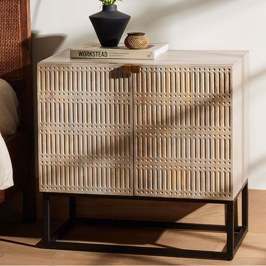 Carved Mango Wood Nightstand (25") | West Elm