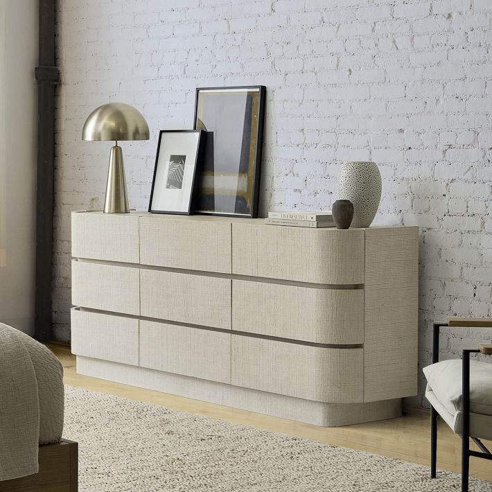 Solstice Painted Raffia 9 Drawer Dresser 76