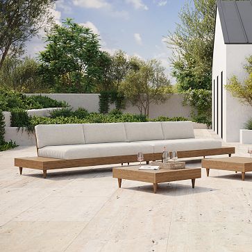 Portside Low Outdoor BYO Sectional Sofa Sofa Pack Driftwood West Elm