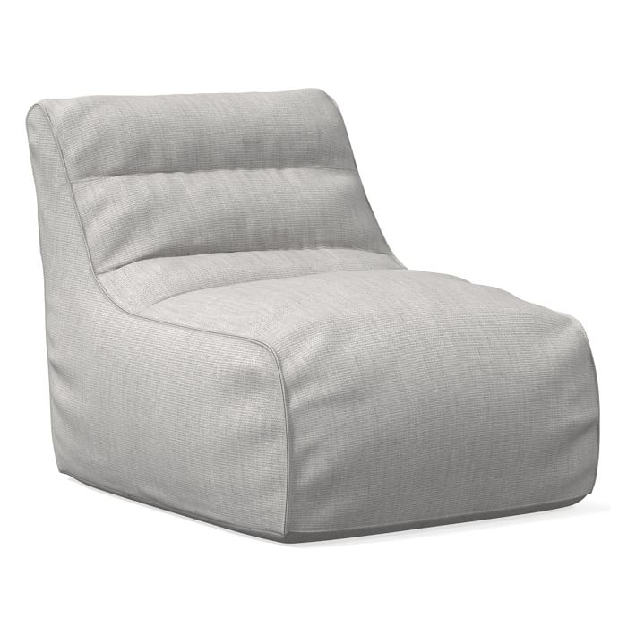 Open Box: Levi Bean Bag Chair, Poly, Basket Slub, Frost Gray, Concealed Support