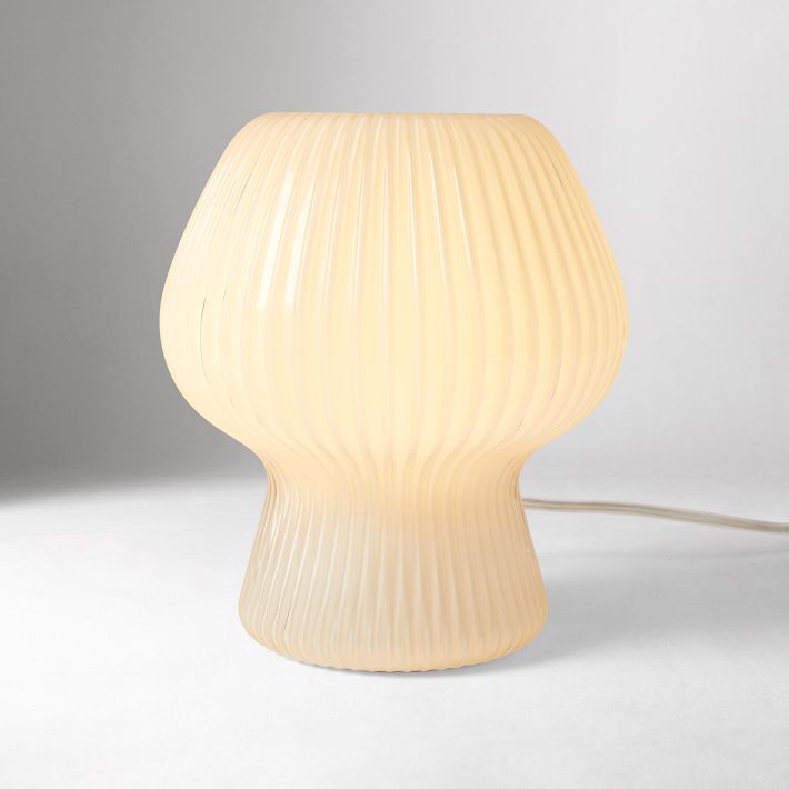 Ribbed Glass Table Lamp (9"–18")