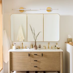 Seamless Triple Medicine Cabinet Antique Brass Finish West Elm
