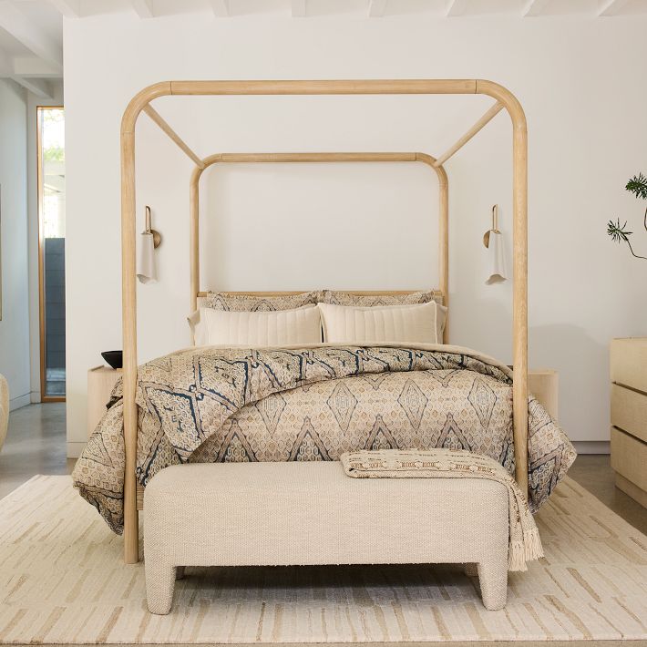 White and gold canopy bed hotsell