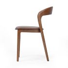 Scooped Ash Wood Leather Dining Chair (Set of 2)