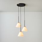 Sculptural 3-Light Cone Chandelier