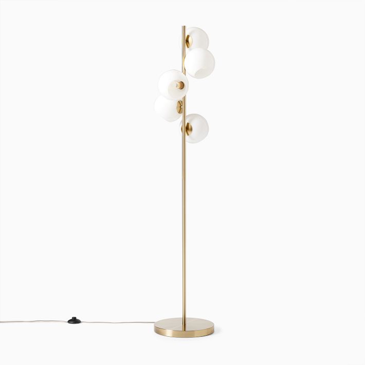 Sphere 5 light glass floor lamp top
