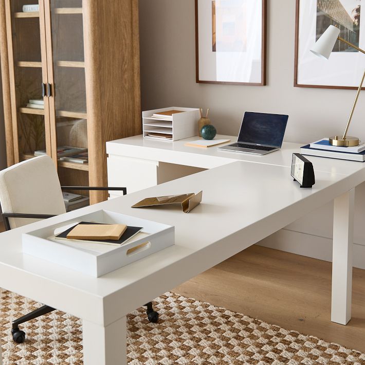 Parsons L Shaped Desk File Cabinet Set West Elm