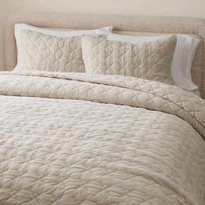 Embroidered Washed Velvet Quilt &amp; Shams | West Elm