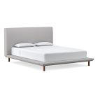 Haven Platform Bed, Queen, Chenille Tweed, Frost Gray, Wood