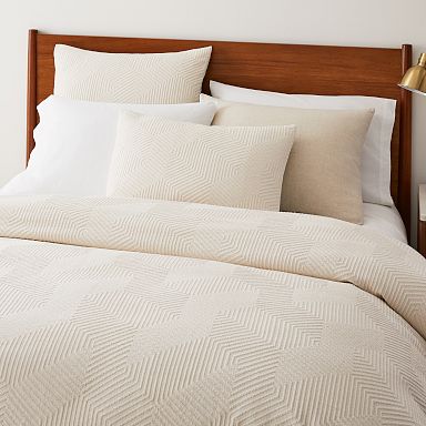 West outlet Elm Queen Duvet Cover Beige Cream Cotton