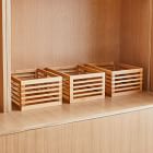 mDesign Bamboo Slotted Bins (Set of 3)