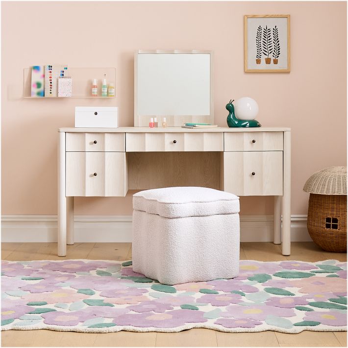 Scalloped Vanity Desk Set 56 West Elm