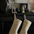 Metal Standing Reindeer Stocking Holder - Nickel