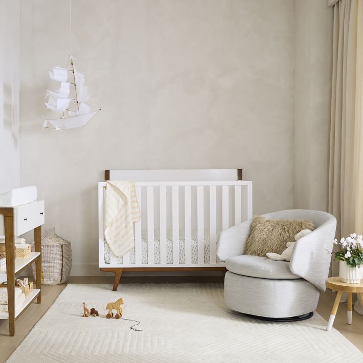 Modern white crib on sale