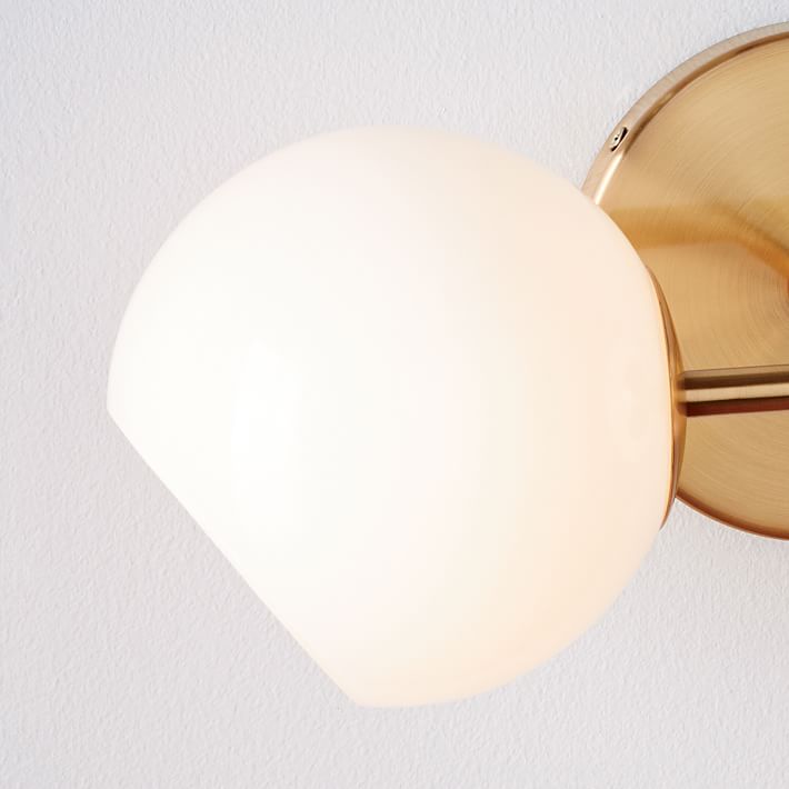 Staggered Glass Partial Shade Open Side Milk West Elm