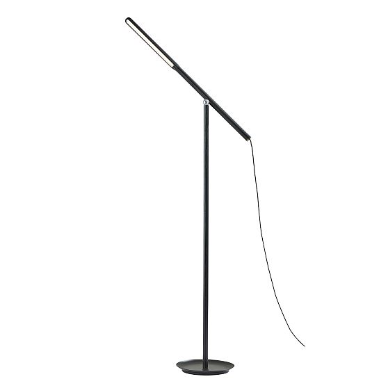 Adjustable Black Aluminum LED Floor Lamp with Touch Dimmer