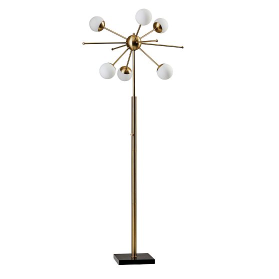 Doppler 63.5'' White LED Floor Lamp with Marble Base