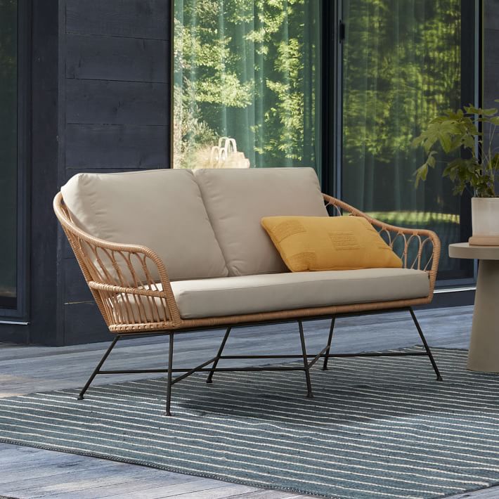 West elm outdoor loveseat discount