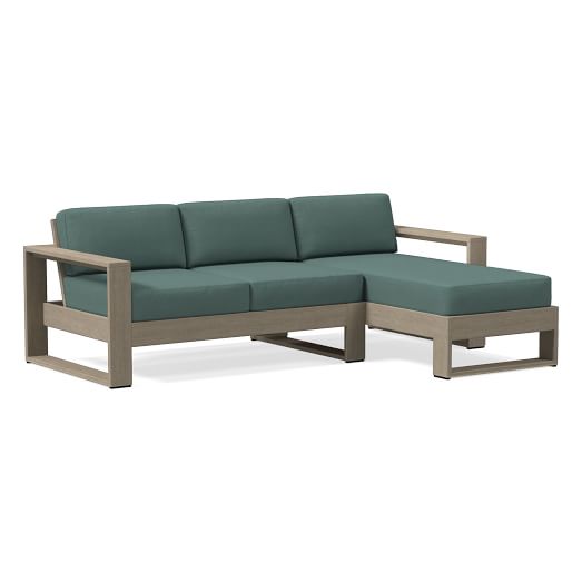 Portside 2 Piece Sectional Outdoor Cushion Covers Sunbrella Cast Gray Pumice West Elm