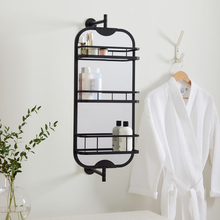 Swivel bathroom mirror with storage discount