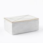 Brass Inlay Marble Box - Rectangle