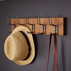 Industrial Wood &amp; Metal Hook Rack