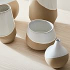 Half-Dipped White Stoneware Vases