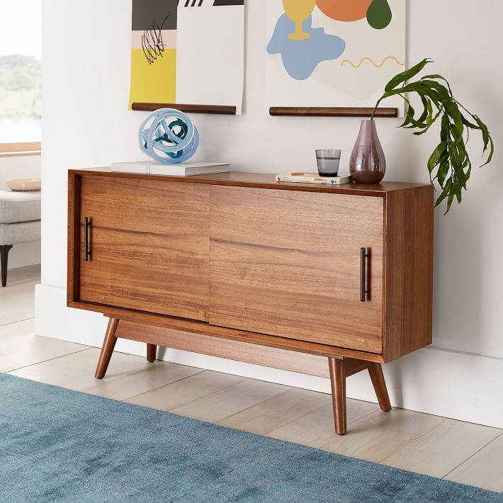 Mid century modern small console table hotsell
