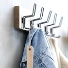 Industrial Wood &amp; Metal Hook Rack