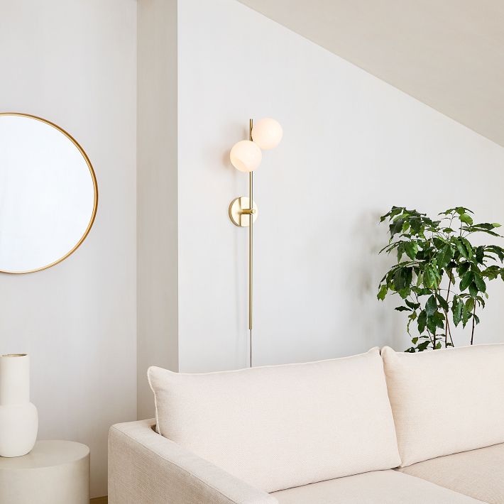 West elm sconce plug in store
