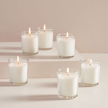 Unscented Wax Glass Votives Set of 6 West Elm