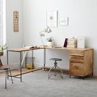 Industrial Modular L-Shaped Desk &amp; File Cabinet