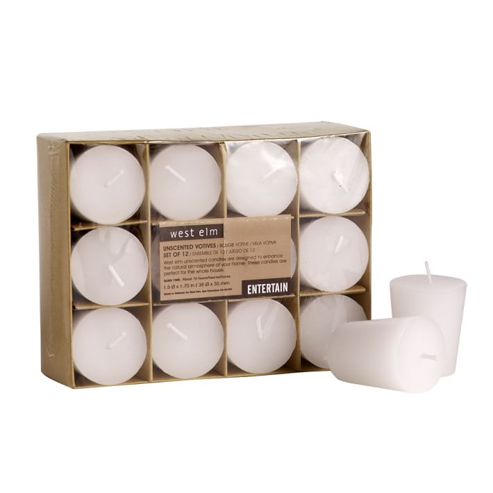 Unscented Wax Votive Candles