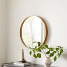 Deep Frame Round Thin Metal Wall Mirror