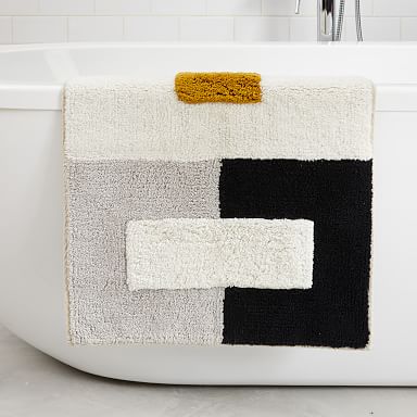 West Elm purchases Tossed Shapes Bath Mat Set of Two Black and White 20