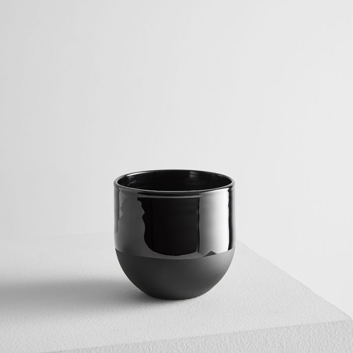 Two-Toned Black Glass Candles - Cedarwood Moss