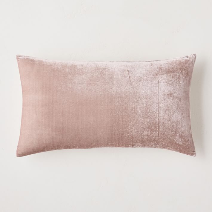 Lush Velvet Lumbar Pillow Cover & Insert (Down Alternative)
