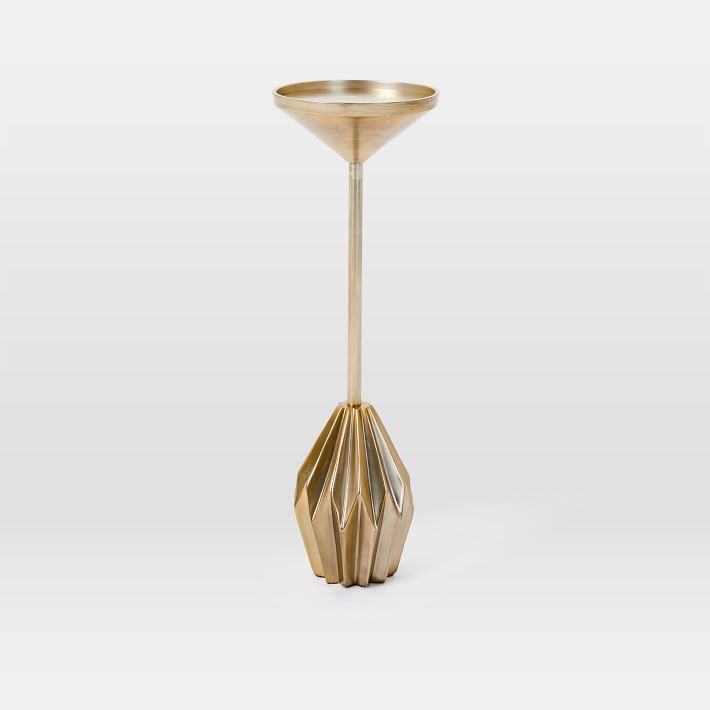 Faceted Brass Drink Table (7.5")