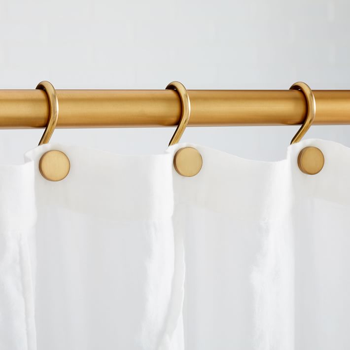 Modern Shower Curtain Rings in Antique Brass