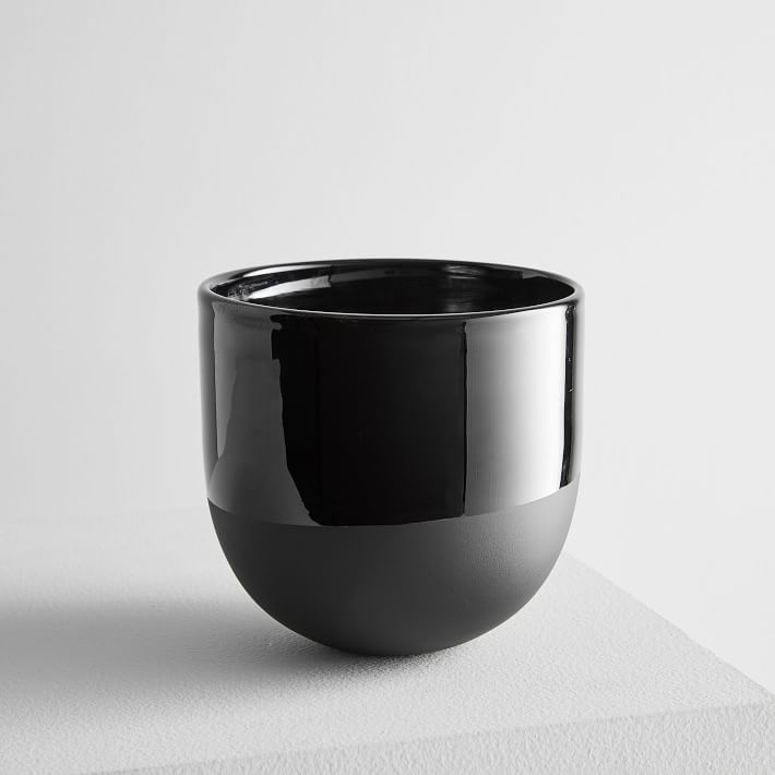 Two-Toned Black Glass Candles - Cedarwood Moss