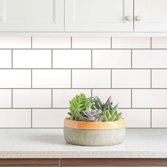 Subway Tile Backsplash Wallpaper