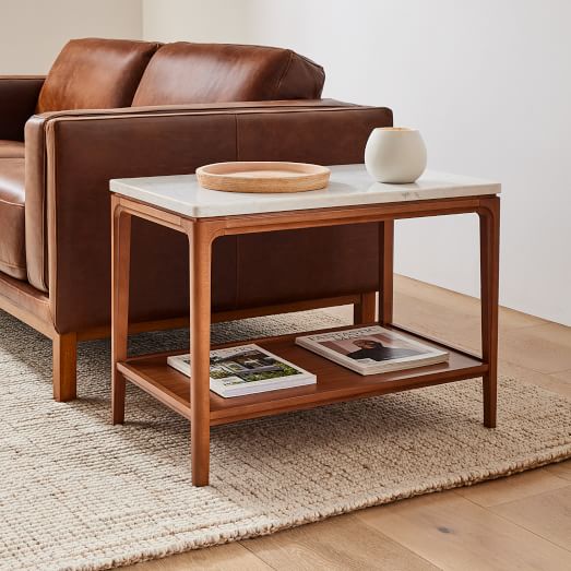 West elm end table marble sales
