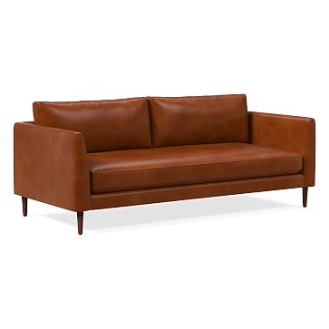 Open Box Vail Leather Sofa Wood Legs West Elm