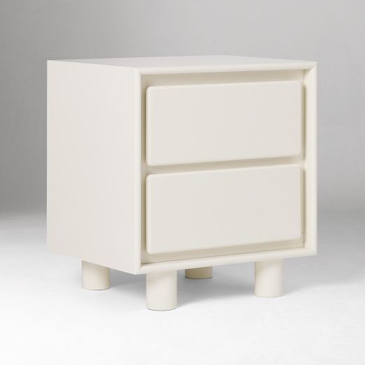 West elm white lacquer nightstand discount
