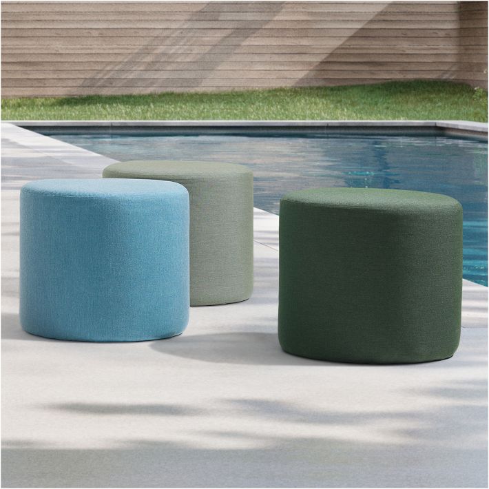 Sunbrella&#174; Indoor/Outdoor Cast Round Pouf