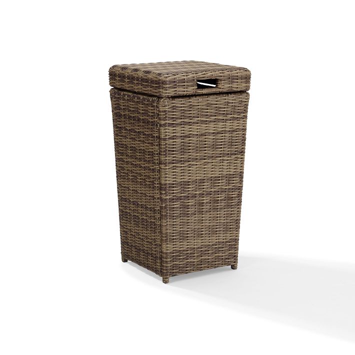 Bradenton Outdoor Wicker Trash Can West Elm
