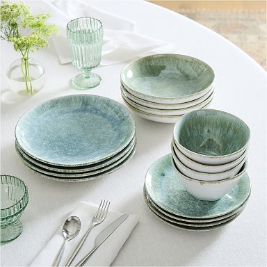 Baum Bros Ceramic Dinnerware Set Baum Hearth Dinnerware Seafoam