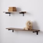 Linear Burnt Wax Wood Wall Shelves with Jordan Brackets