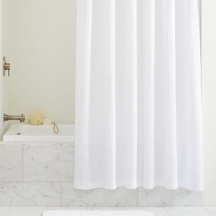 Plush Waffle Shower Curtain