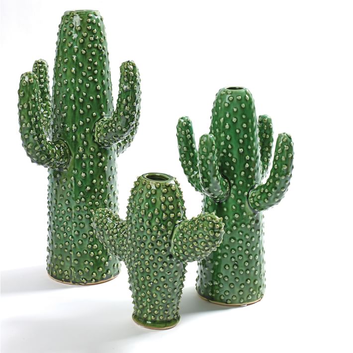 Glass Cactus Vase